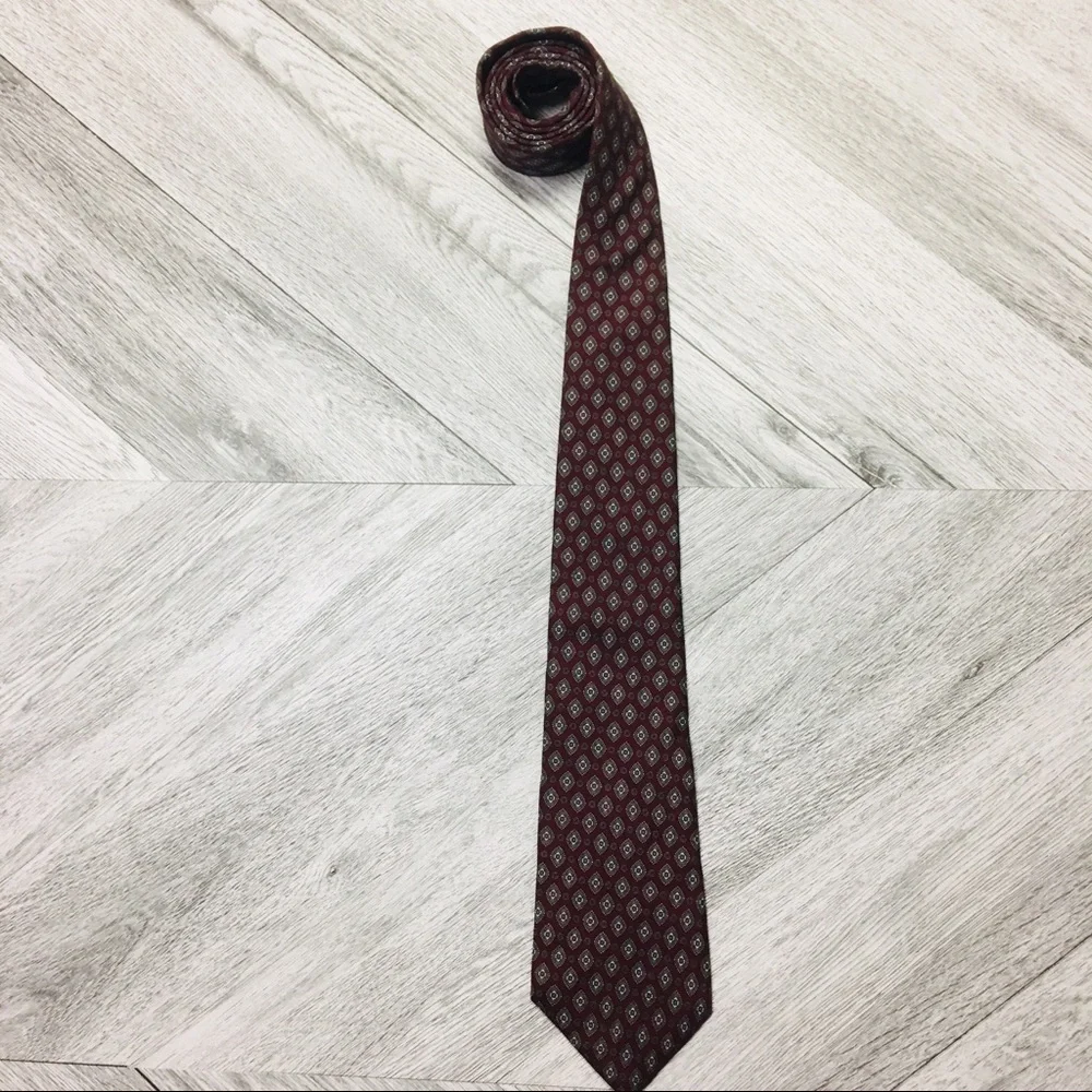 Christian Dior | Burgundy All Silk Printed Tie